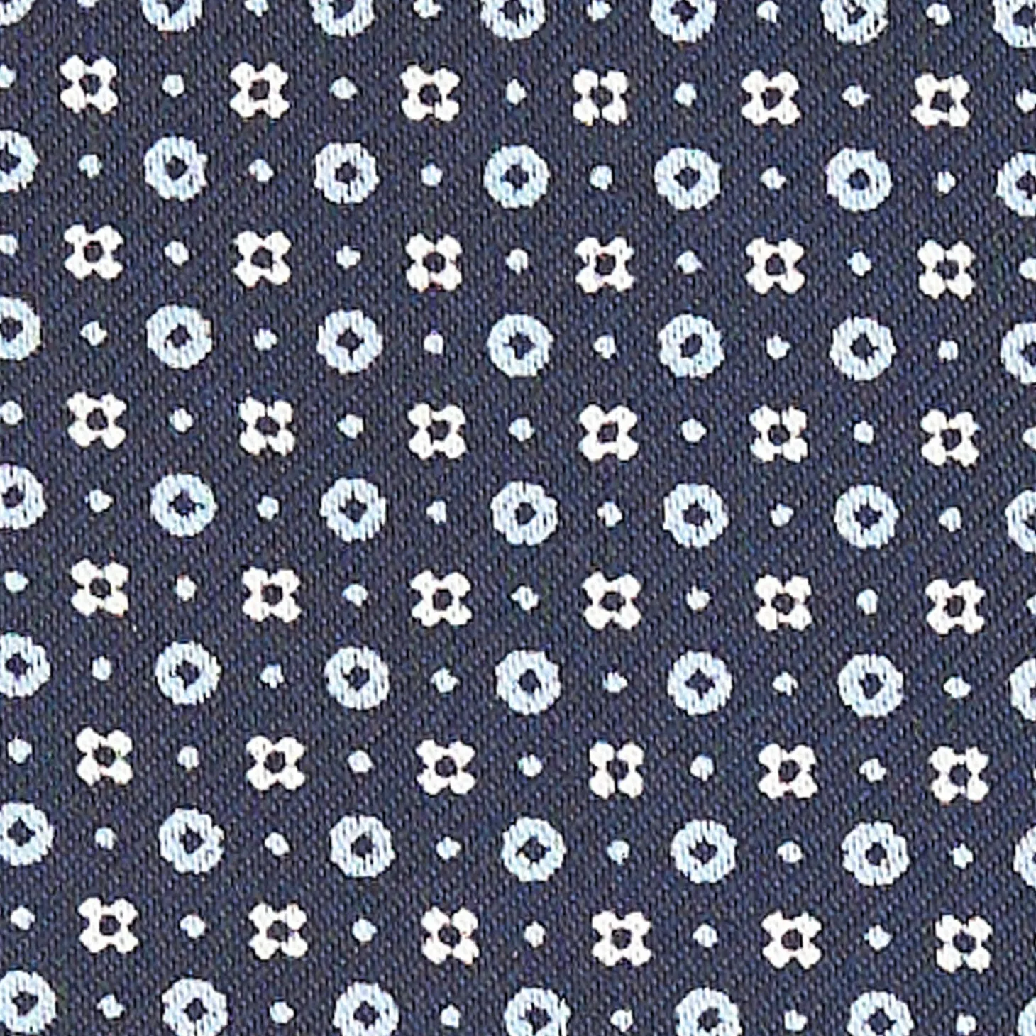 CRAVATTA ASCOT IN SETA BLU SCURO Microfantasia fiore