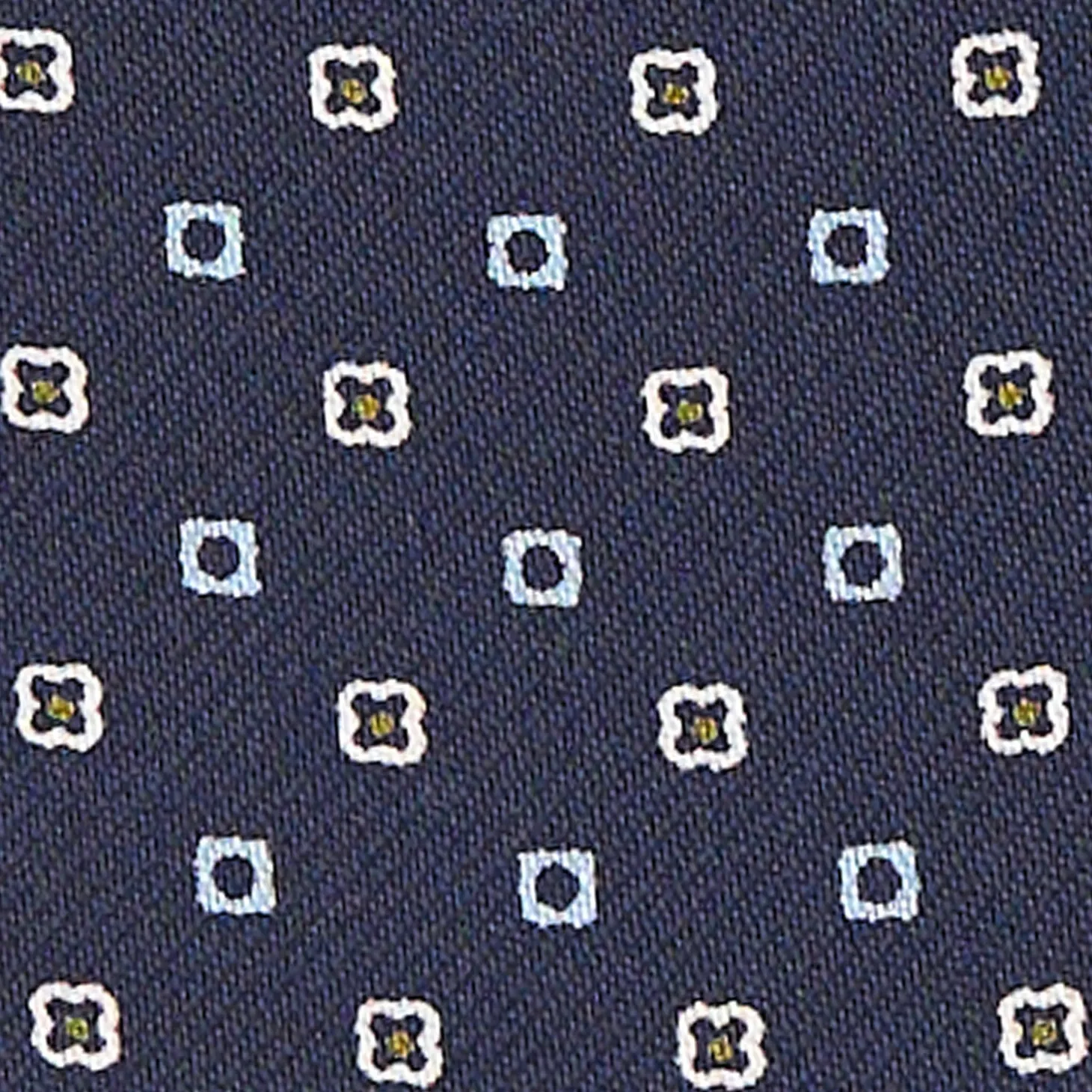 CRAVATTA ASCOT IN SETA BLU SCURO Microfantasia fiore