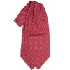 CRAVATTA ASCOT IN SETA BORDEAUX Microfantasia fiore