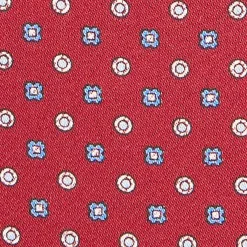 CRAVATTA ASCOT IN SETA BORDEAUX Microfantasia fiore