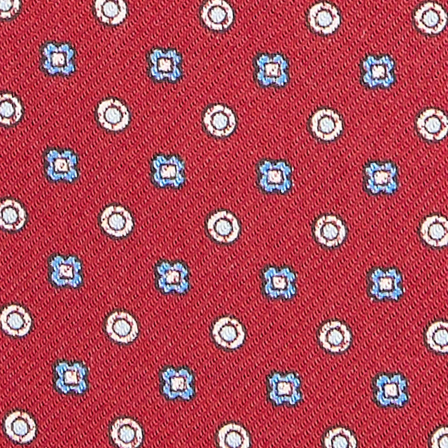 CRAVATTA ASCOT IN SETA BORDEAUX Microfantasia fiore