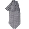 CRAVATTA ASCOT IN SETA GRIGIO SCURO Microfantasia fiore