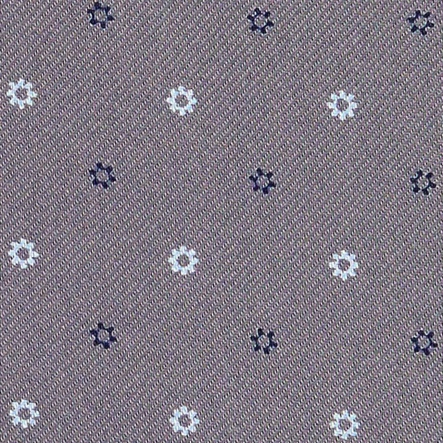 CRAVATTA ASCOT IN SETA GRIGIO SCURO Microfantasia fiore