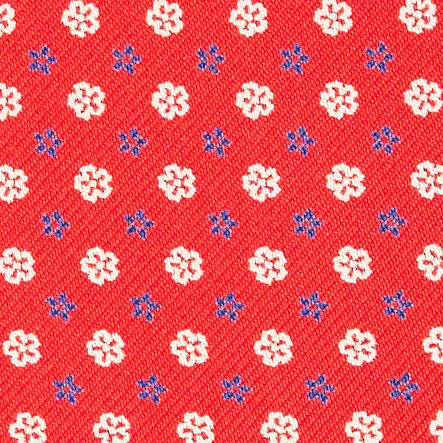CRAVATTA ASCOT IN SETA ROSSA Microfantasia fiore