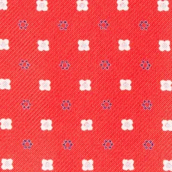 CRAVATTA ASCOT IN SETA ROSSO Microfantasia fiore