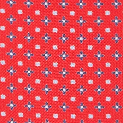 CRAVATTA ASCOT IN SETA ROSSO Microfantasia fiore