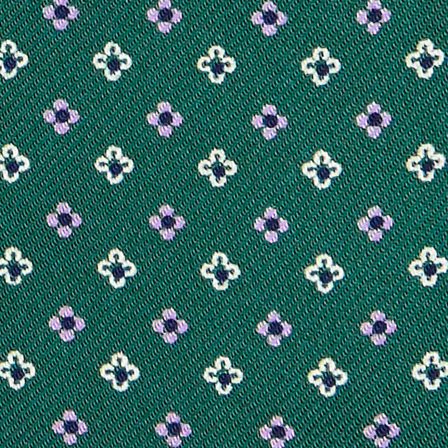 CRAVATTA ASCOT IN SETA VERDE SCURO Microfantasia fiore