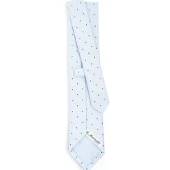 CRAVATTA CERIMONIA IN SETA JACQUARD AZZURRA Pois