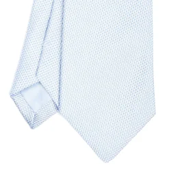 CRAVATTA CERIMONIA IN SETA JACQUARD AZZURRA Microfantasia geometrica
