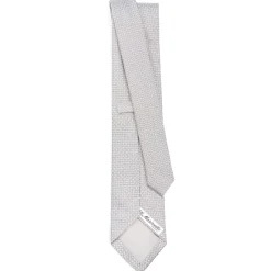 CRAVATTA CERIMONIA IN SETA JACQUARD GRIGIO CHIARO Microfantasia geometrica