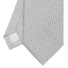 CRAVATTA CERIMONIA IN SETA JACQUARD GRIGIO CHIARO Microfantasia geometrica