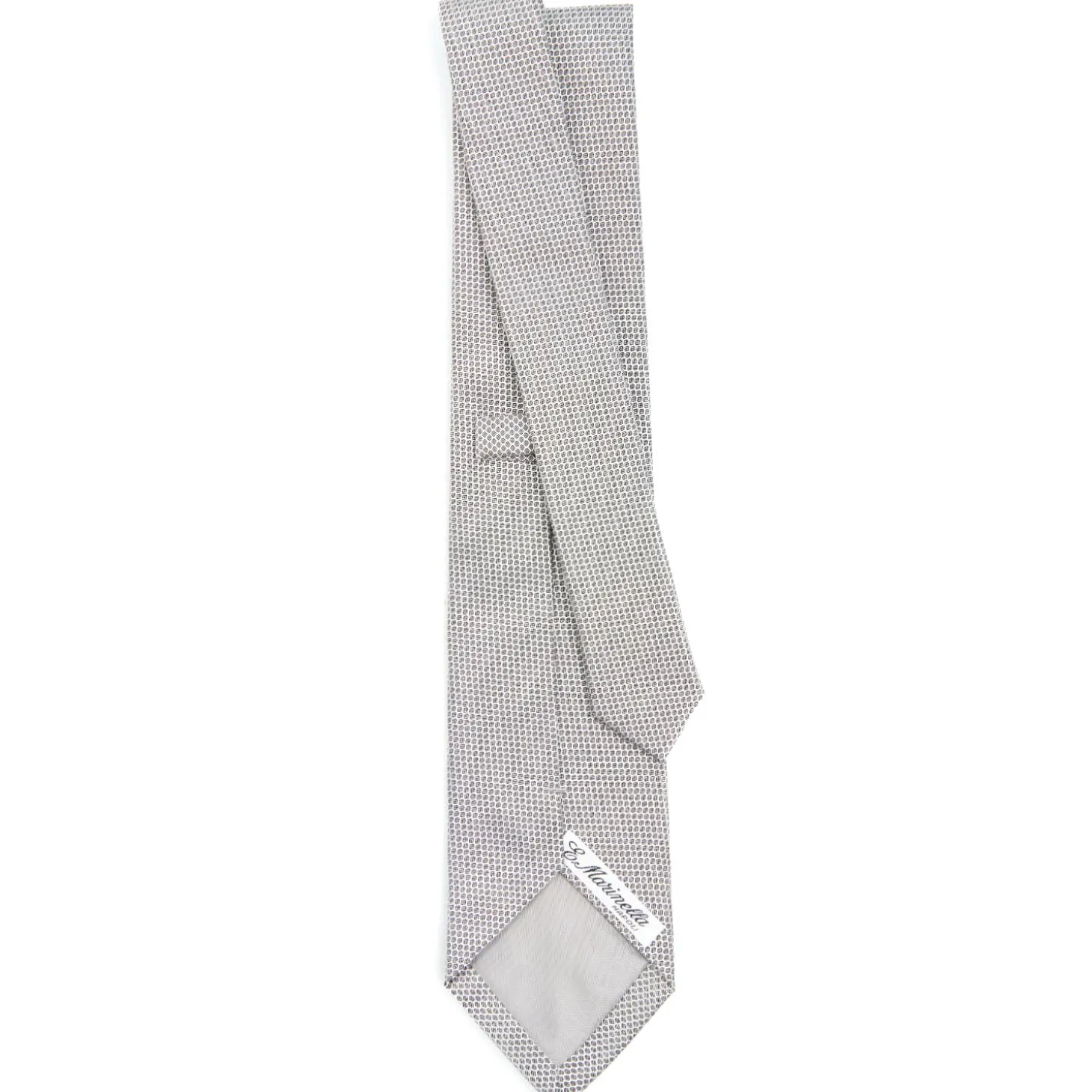 CRAVATTA CERIMONIA IN SETA JACQUARD GRIGIO CHIARO Microfantasia geometrica