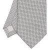 CRAVATTA CERIMONIA IN SETA JACQUARD GRIGIO CHIARO Microfantasia geometrica