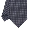 CRAVATTA CERIMONIA IN SETA JACQUARD BLU SCURO Microfanatsia geometrica