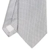 CRAVATTA CERIMONIA IN SETA JACQUARD GRIGIO CHIARO Microfantasia geometrica