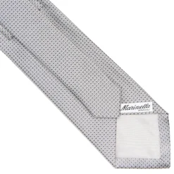 CRAVATTA CERIMONIA IN SETA JACQUARD GRIGIO CHIARO Microfantasia geometrica