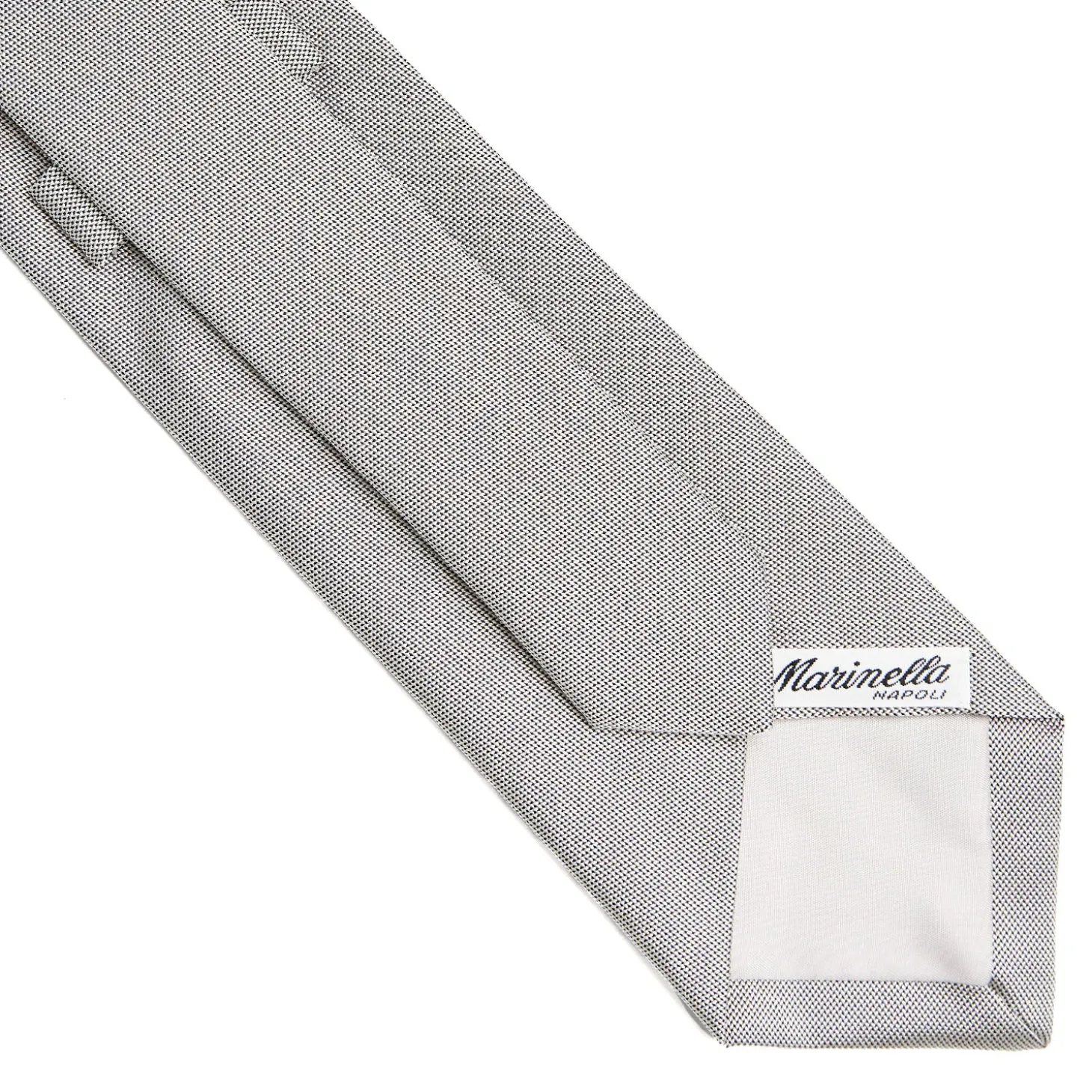 CRAVATTA CERIMONIA IN SETA JACQUARD GRIGIO CHIARO Microfantasia geoemtrica