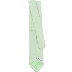CRAVATTA CERIMONIA IN SETA JACQUARD VERDE CHIARO Microfantasia geometrica