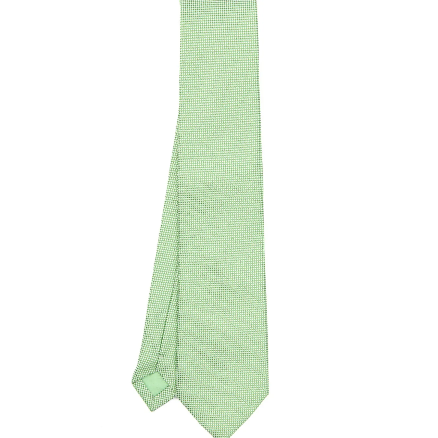 CRAVATTA CERIMONIA IN SETA JACQUARD VERDE CHIARO Microfantasia geometrica