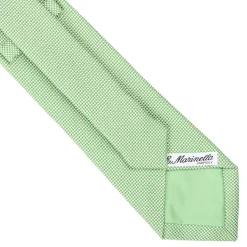 CRAVATTA CERIMONIA IN SETA JACQUARD VERDE CHIARO Microfantasia geometrica