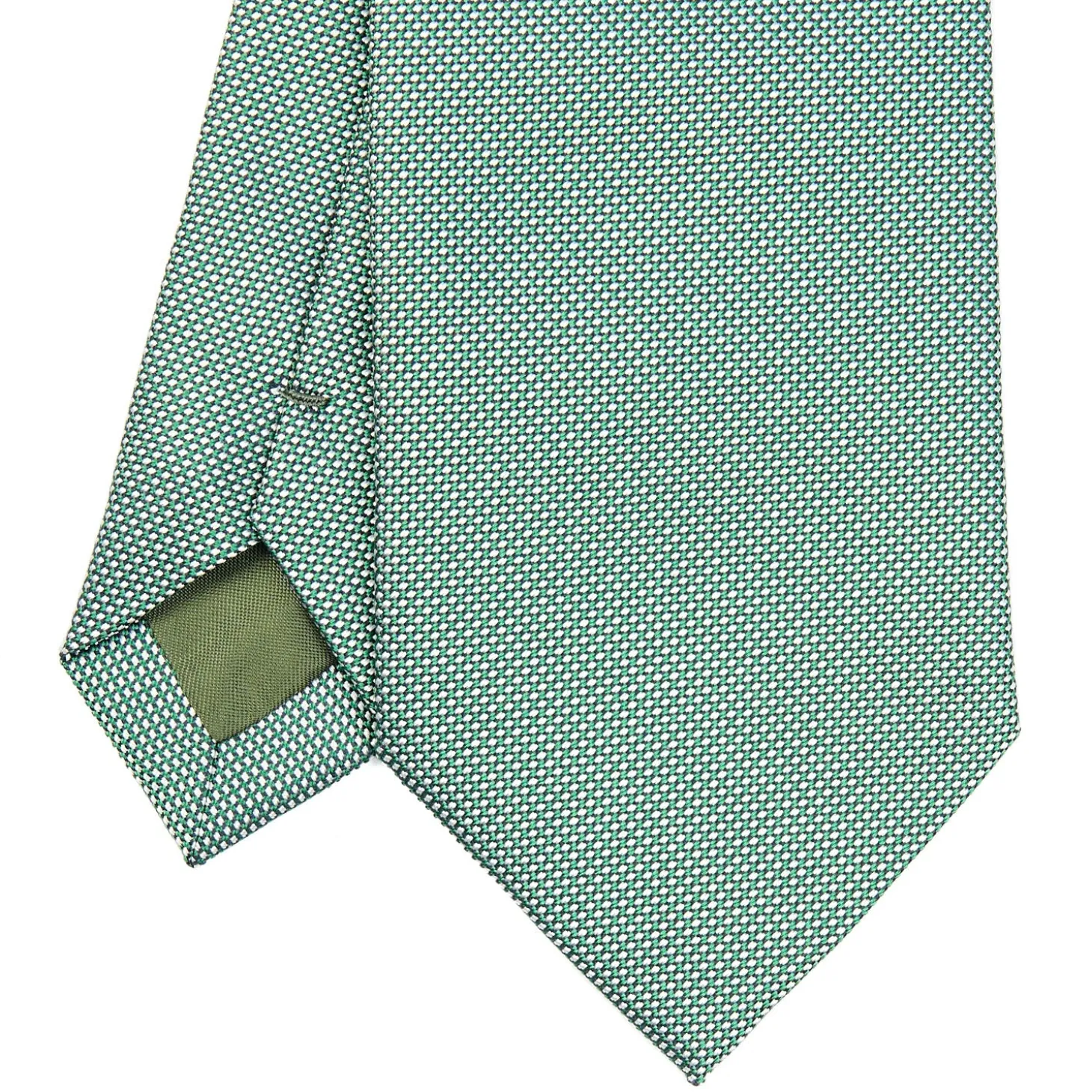 CRAVATTA CERIMONIA IN SETA JACQUARD VERDE CHIARO Microfantasia geometrica