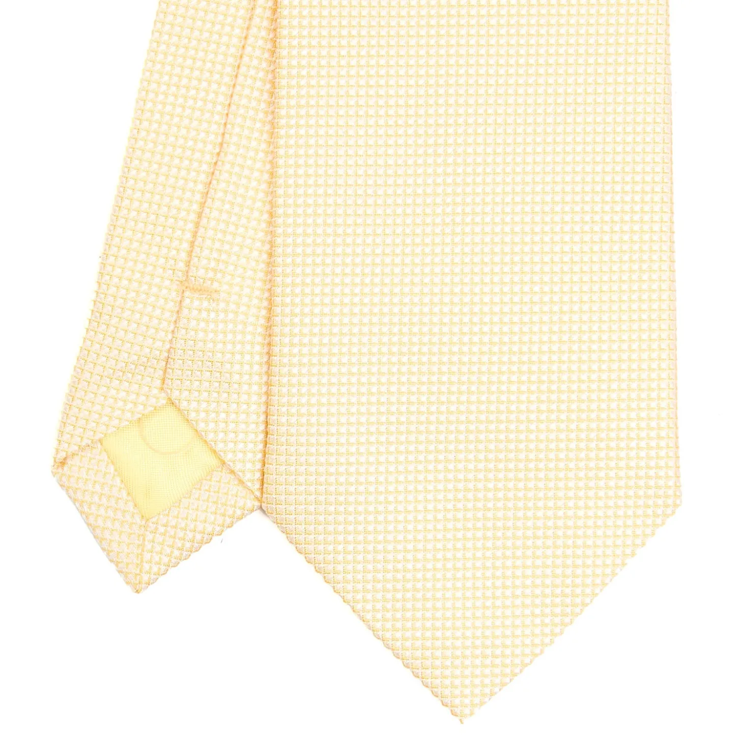 CRAVATTA CERIMONIA IN SETA JACQUARD GIALLA Microfantasia geometrica