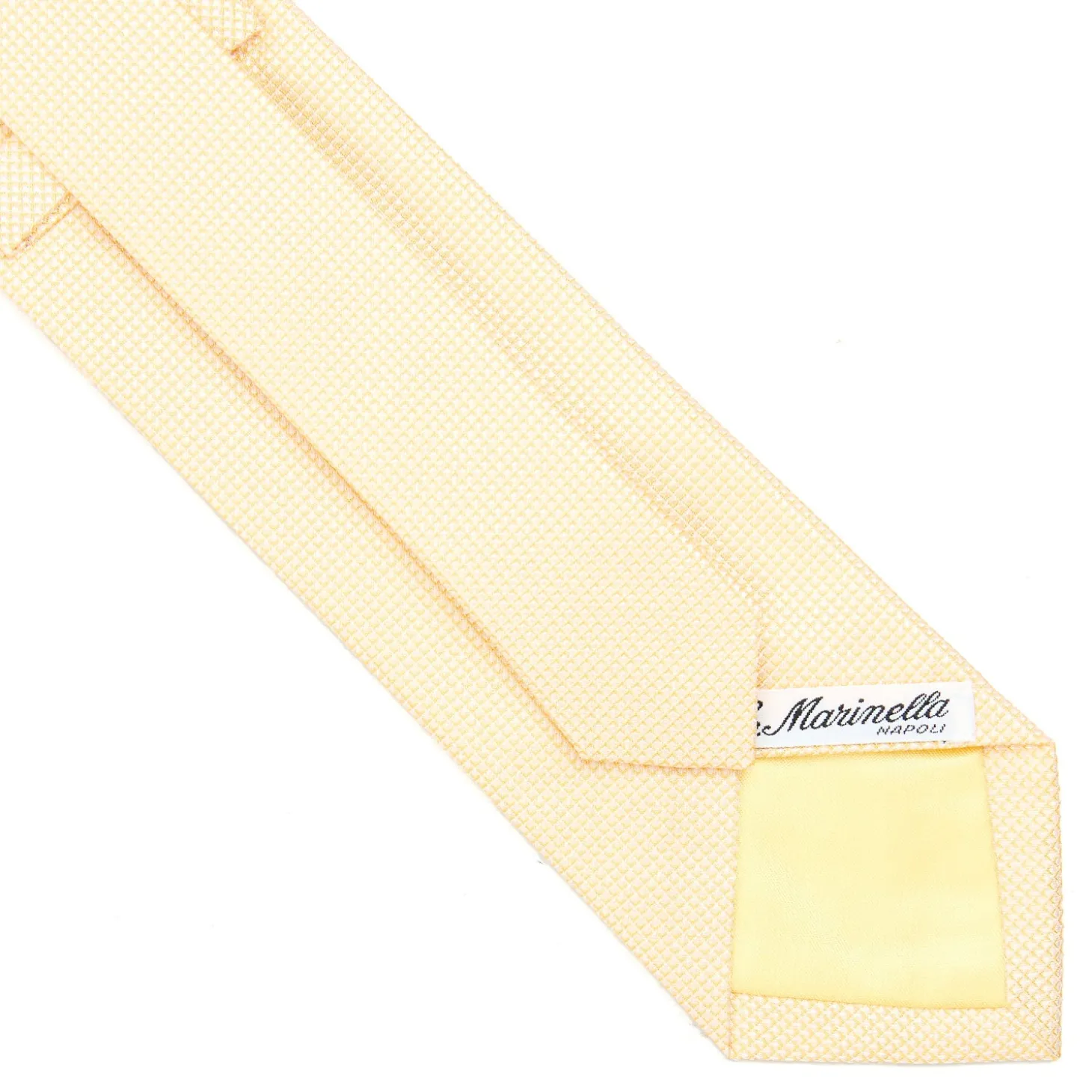 CRAVATTA CERIMONIA IN SETA JACQUARD GIALLA Microfantasia geometrica