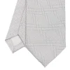 CRAVATTA CERIMONIA IN SETA JACQUARD GRIGIO CHIARO Microfantasia geometrica