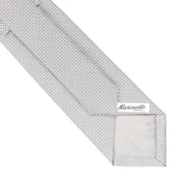 CRAVATTA CERIMONIA IN SETA JACQUARD GRIGIO CHIARO Microfantasia geometrica