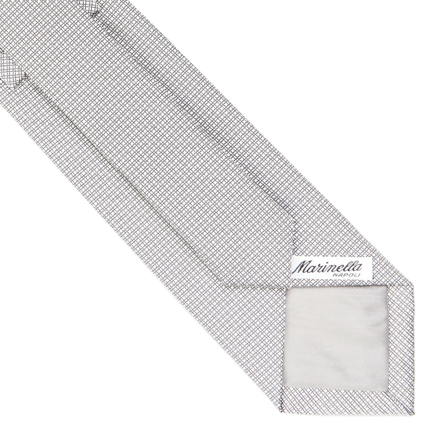 CRAVATTA CERIMONIA IN SETA JACQUARD GRIGIO CHIARO Microfantasia geometrica