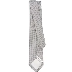 CRAVATTA CERIMONIA IN SETA JACQUARD GRIGIO CHIARO Microfantasia geometrica