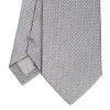 CRAVATTA CERIMONIA IN SETA JACQUARD GRIGIO SCURO Microfantasia geometrica