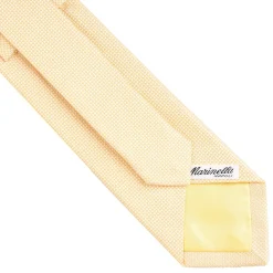 CRAVATTA CERIMONIA IN SETA JACQUARD GIALLA Microfantasia geometrica