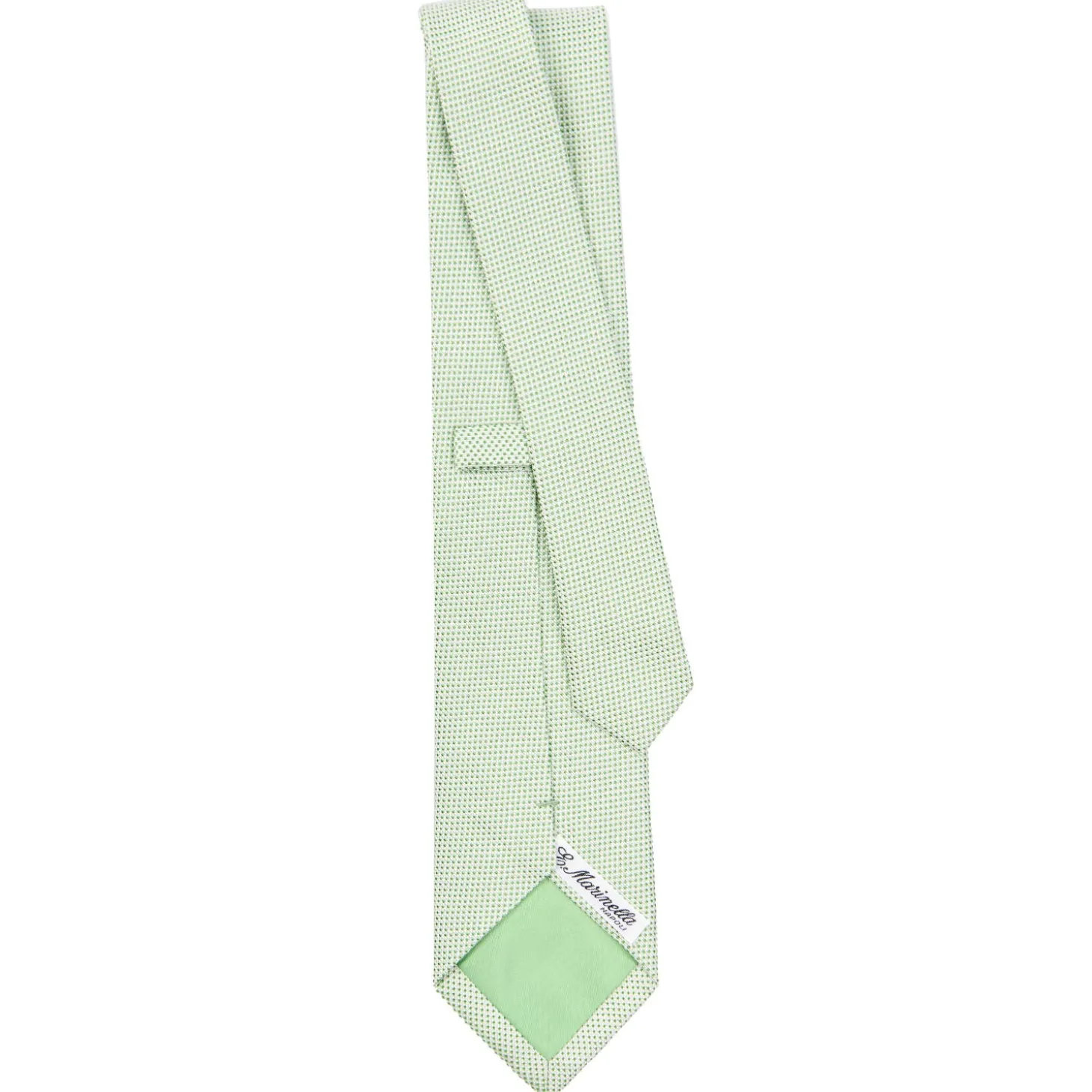 CRAVATTA CERIMONIA IN SETA JACQUARD VERDE CHIARO Microfantasia geometrica