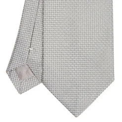 CRAVATTA CERIMONIA IN SETA JACQUARD GRIGIO CHIARO Microfantasia geometrica