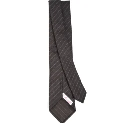 CRAVATTA CLASSICA DONNA IN LANA SFODERATA GRIGIO SCURO Rigata