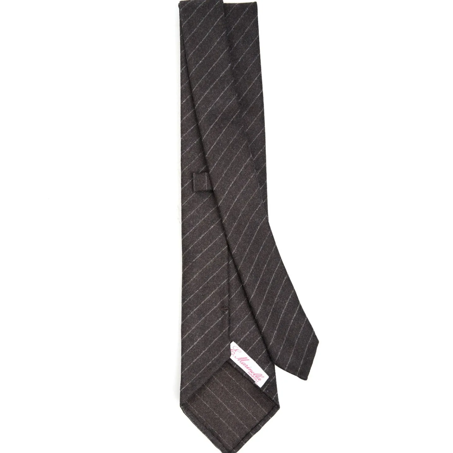 CRAVATTA CLASSICA DONNA IN LANA SFODERATA GRIGIO SCURO Rigata