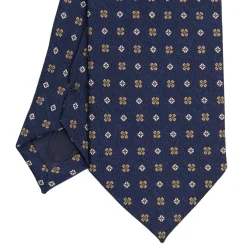 CRAVATTA CLASSICA IN LANA BLU Microfantasia fiore