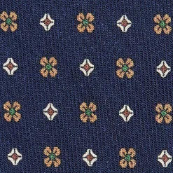 CRAVATTA CLASSICA IN LANA BLU Microfantasia fiore