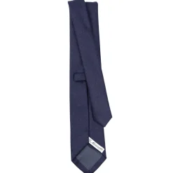 CRAVATTA CLASSICA IN LANA BLU SCURO Tinta unita