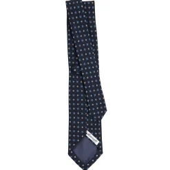 CRAVATTA CLASSICA IN LANA BLU SCURO Microfantasia fiore
