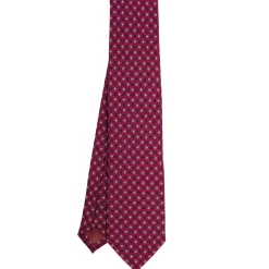CRAVATTA CLASSICA IN LANA FUCSIA Microfantasia fiore