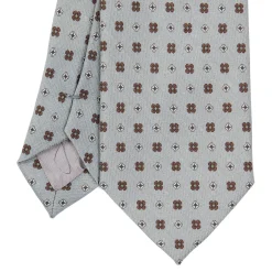 CRAVATTA CLASSICA IN LANA GRIGIO CHIARO Microfantasia fiore