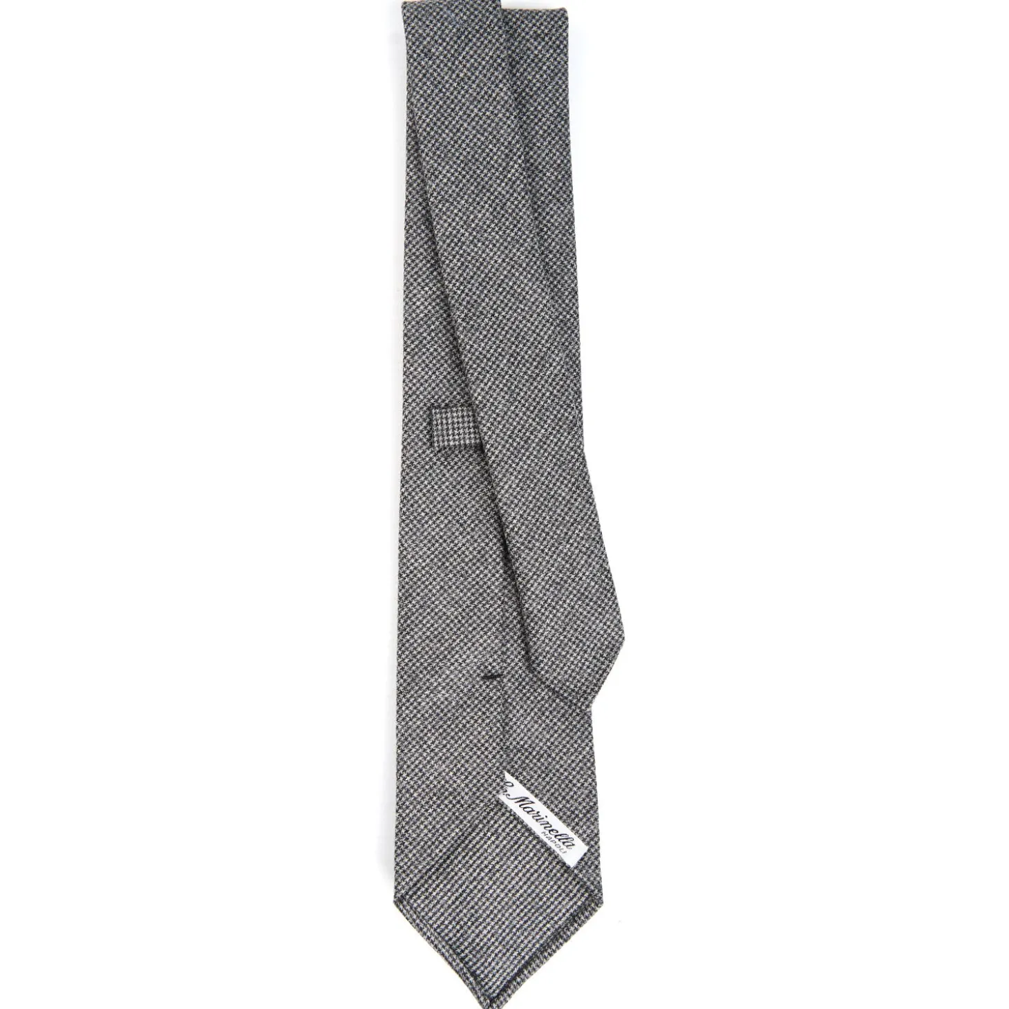 CRAVATTA CLASSICA IN LANA SFODERATA GRIGIO SCURO Pied de poule