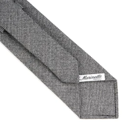 CRAVATTA CLASSICA IN LANA SFODERATA GRIGIO SCURO Pied de poule