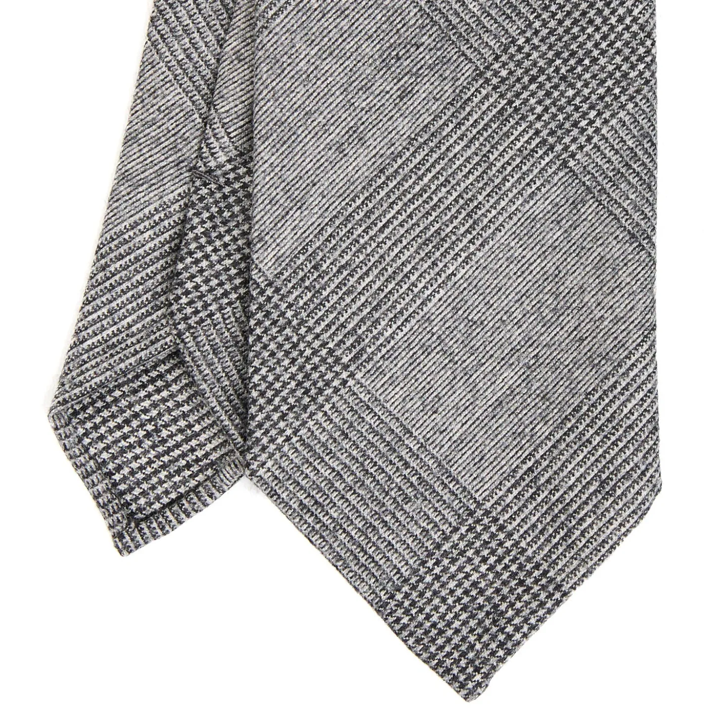 CRAVATTA CLASSICA IN LANA SFODERATA GRIGIO CHIARO Principe di galles