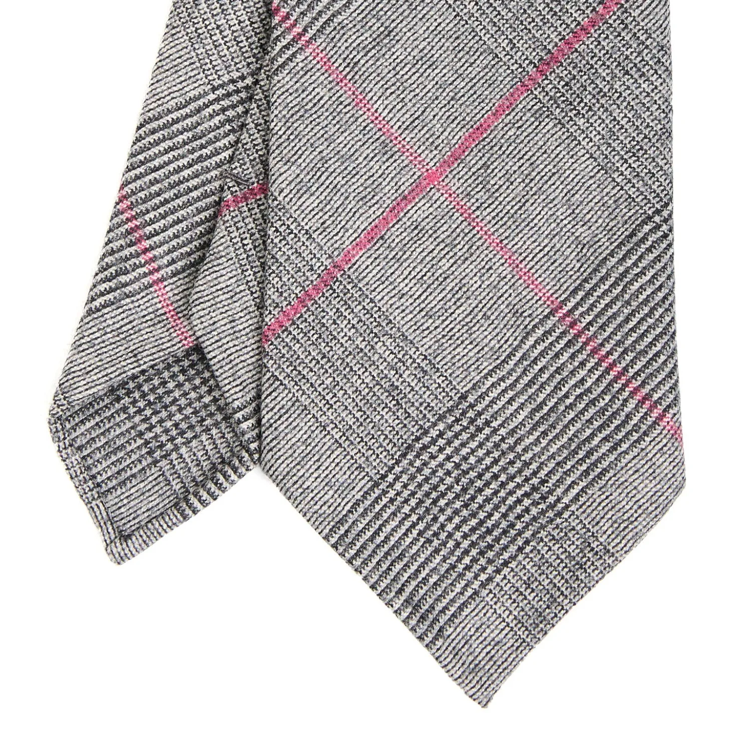 CRAVATTA CLASSICA IN LANA SFODERATA GRIGIO CHIARO Principe di galles