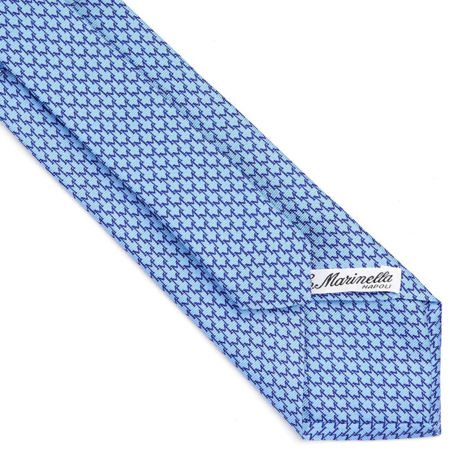 CRAVATTA CLASSICA IN SETA AZZURRO Microfantasia m geometrica
