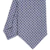 CRAVATTA CLASSICA IN SETA BLU Microfantasia m geometrica