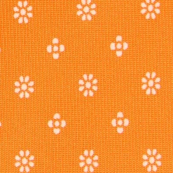 CRAVATTA DONNA CLASSICA IN SETA STAMPATA ARANCIONE Microfantasia fiore